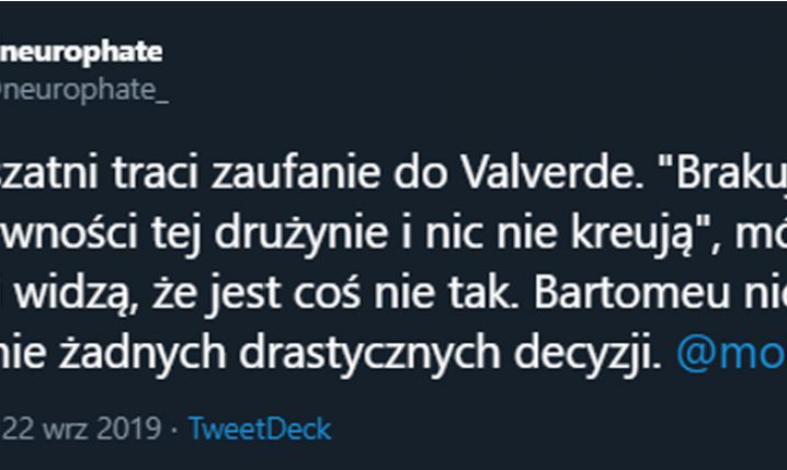 Część szatni traci zaufanie do Valverde!